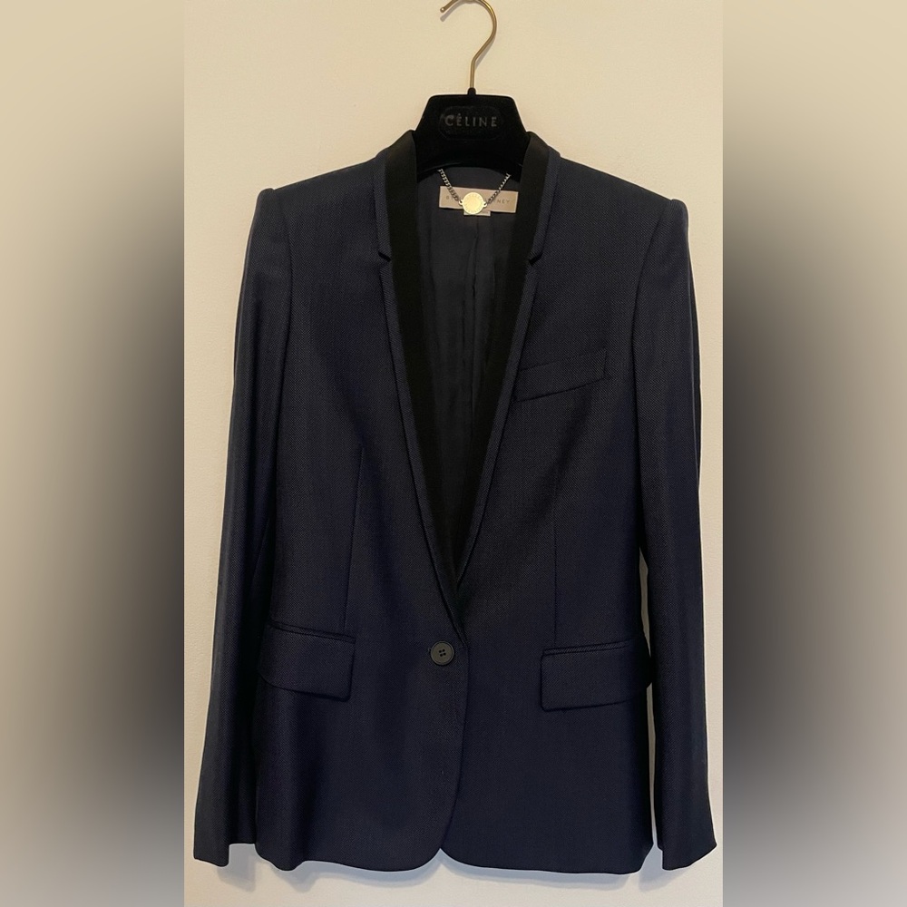 Stella McCartney Navy Blazer with Black Satin Trim